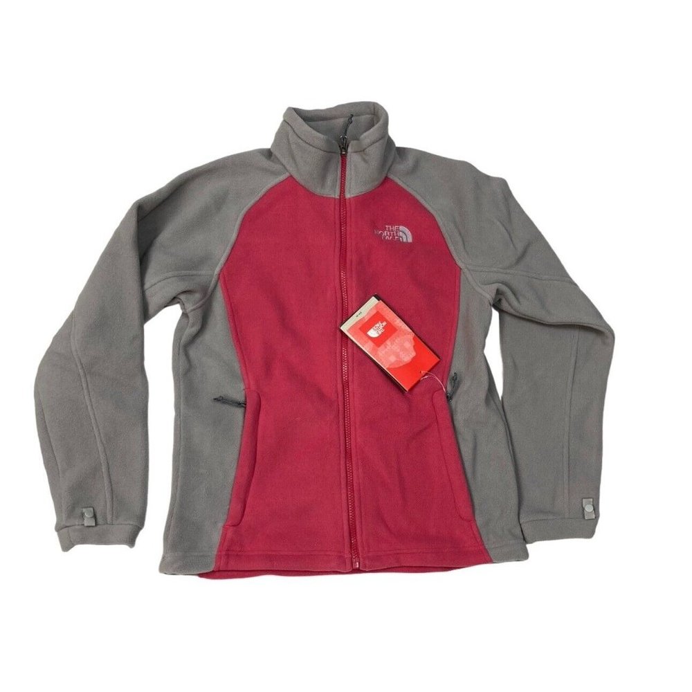 *New The North Face Khumbu Jacket Womens Size Sm Pink Slate Gray Fleece Zip In - Picture 2 of 11